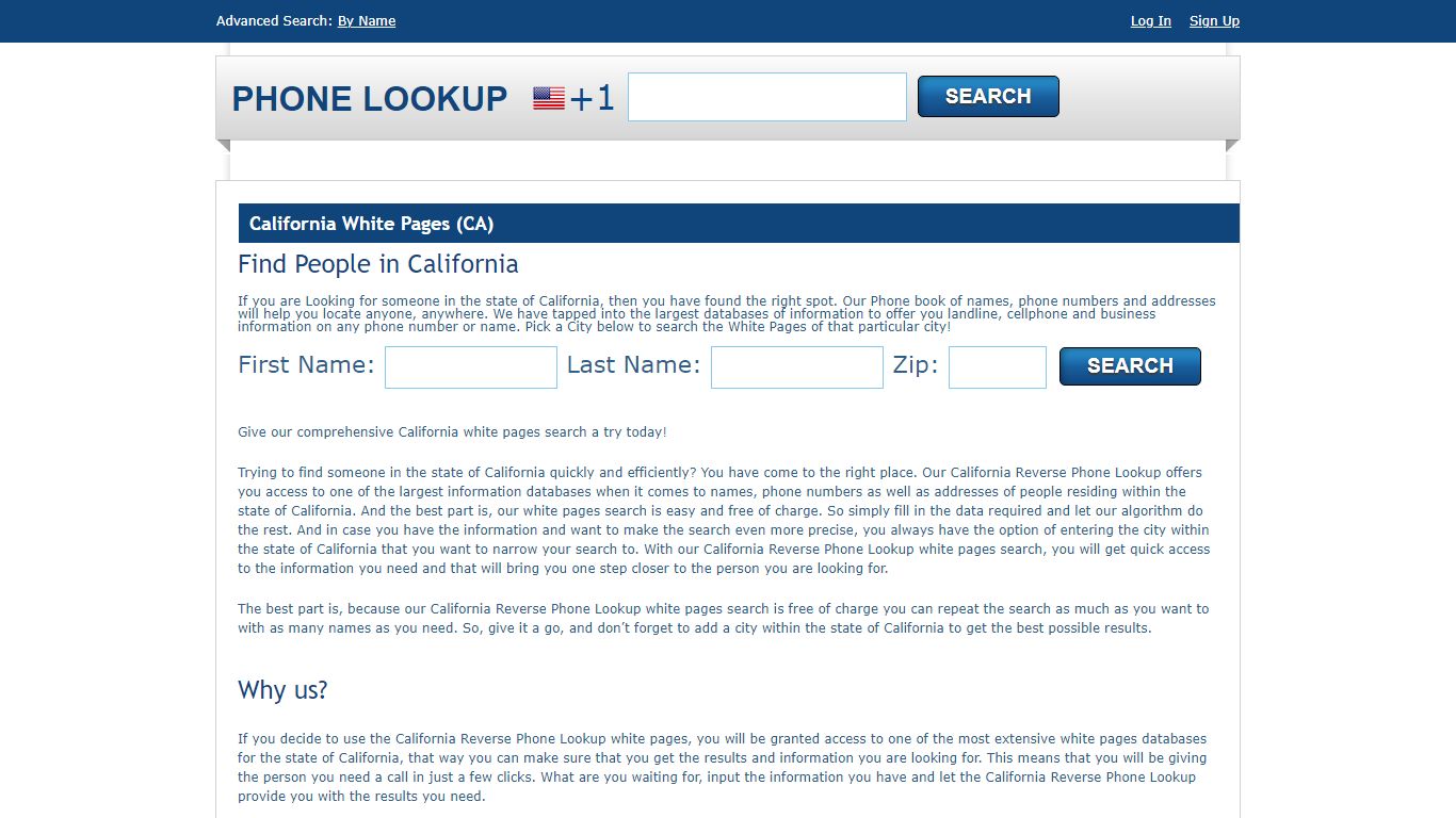 California White Pages - CA Phone Directory Lookup
